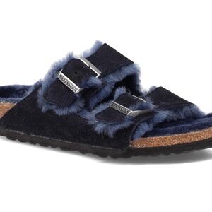 NWT Birkenstock Arizona Shearling Women’s Size 39 (8-8.5) Narrow Fit in Blue